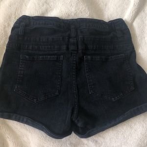 High rise black jean shorts